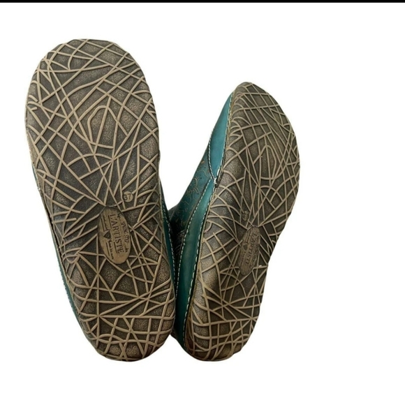 L'Artiste Womens Petrol Blue Libootie Hand Painted Ankle Boots US 6 - Picture 4 of 7